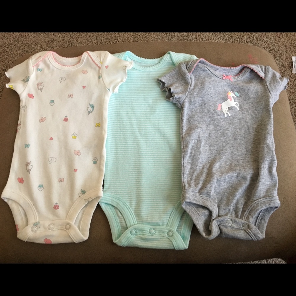 Three Newborn Onesies for Girls